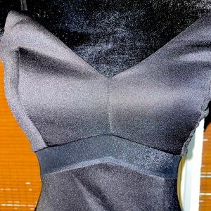 Party black dress with slit